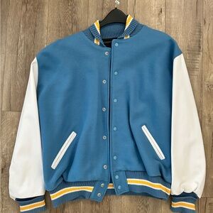 Blue and White Varsity Jacket